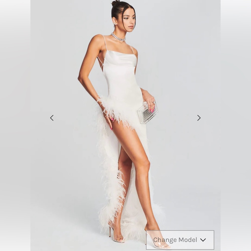 Retrofete Priscilla White Feather dress (sold out!!)